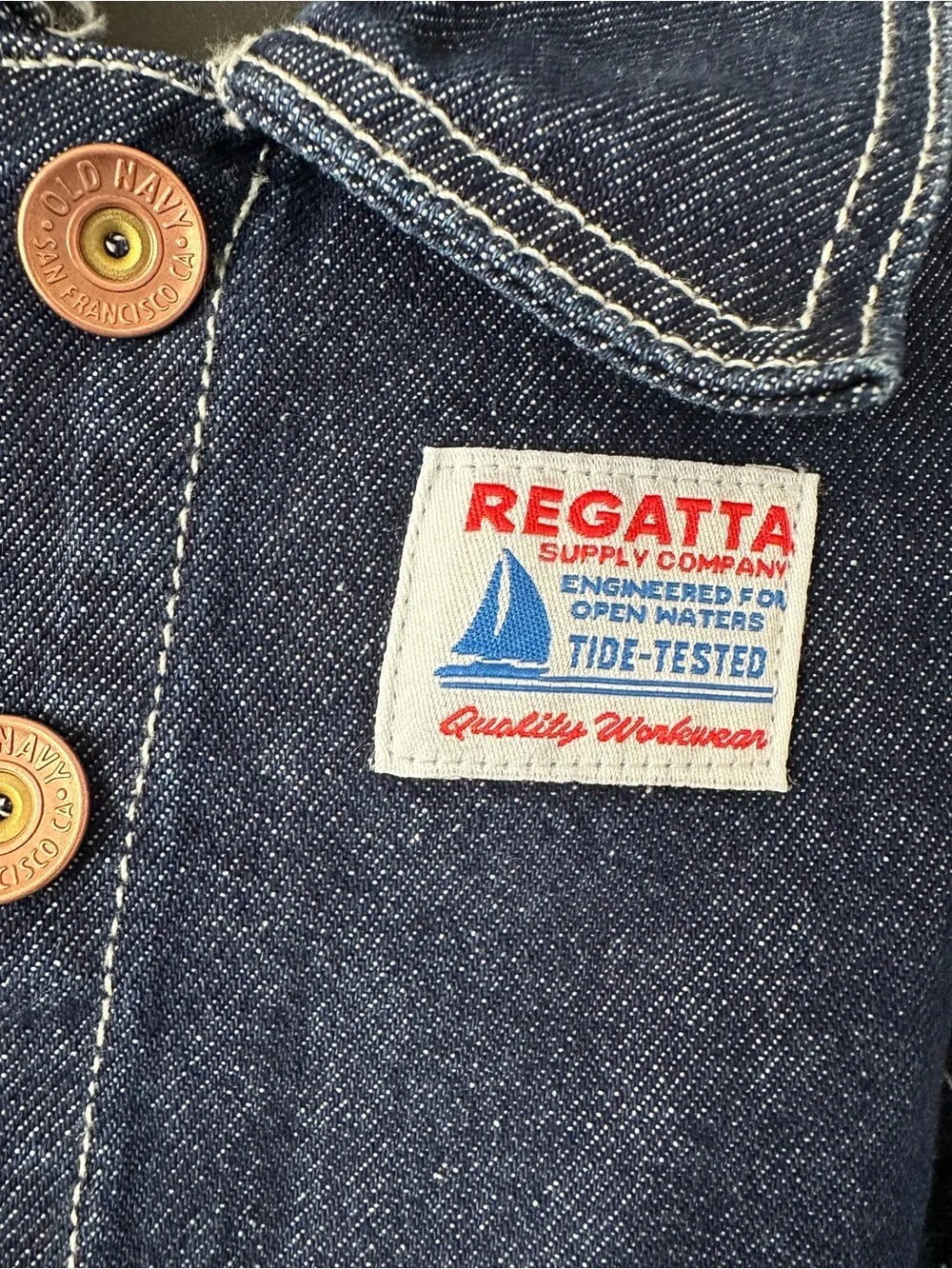 Old Navy Kids Navy Blue Denim Jacket with Button Front